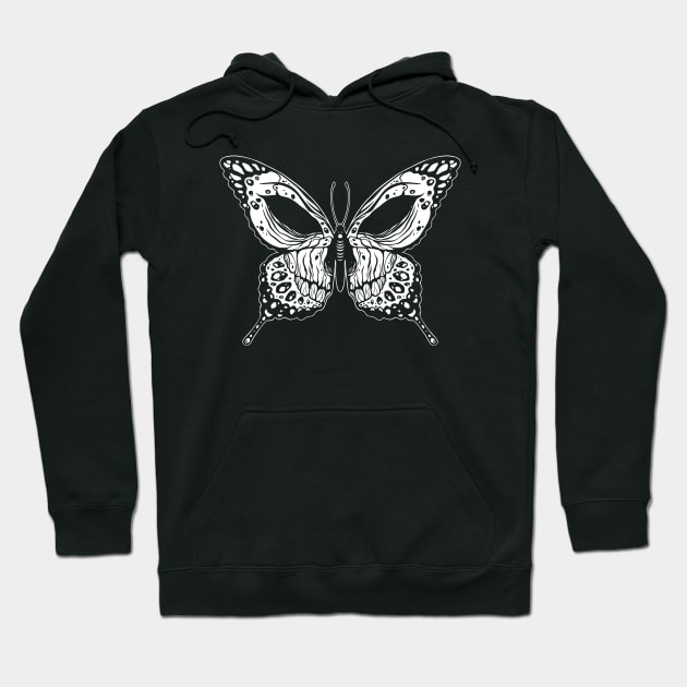 Butterfly skull Hoodie by OccultOmaStore